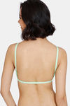 Zivame Beautiful Basics Double Layered Non Wired Full Coverage Backless Bra - Green Ash — thumbnail 4